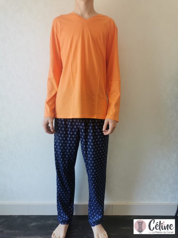 Pyjama long HOM Malmousque orange